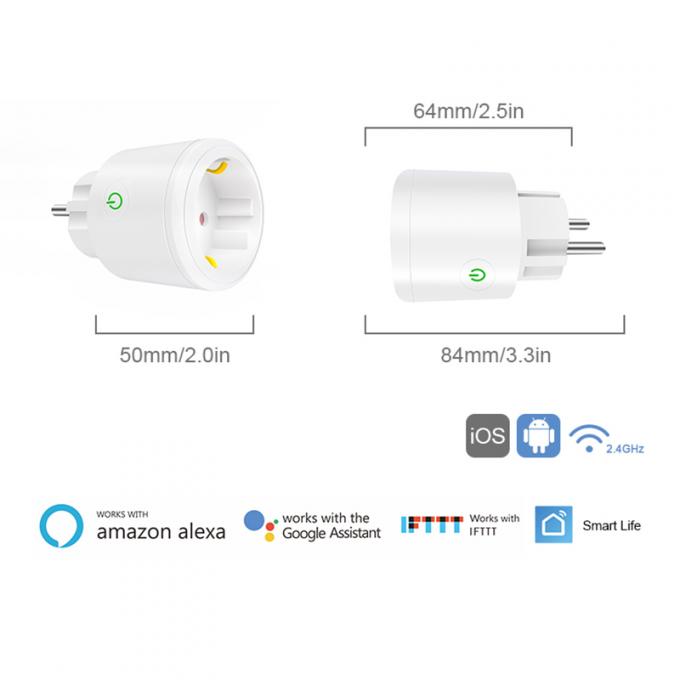 Electrical Smart Plug With Wall Switch EU Voice Control  Wifi Sockets And Switches